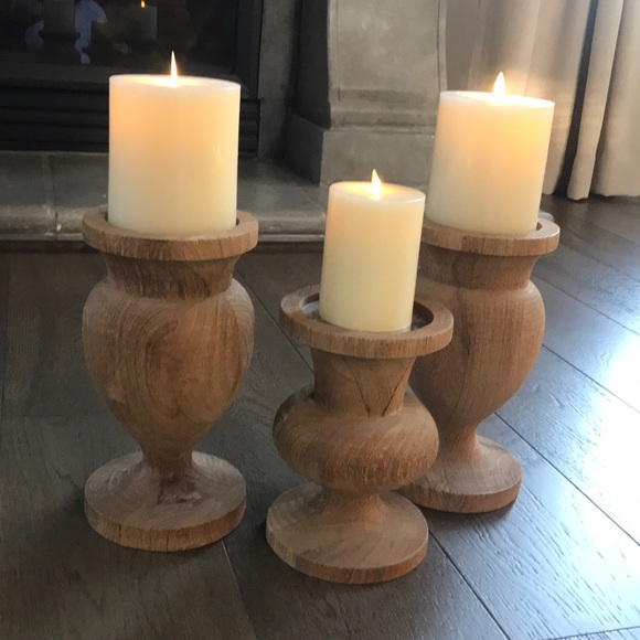 Pottery Barn Other - Wooden CANDLE HOLDERS !